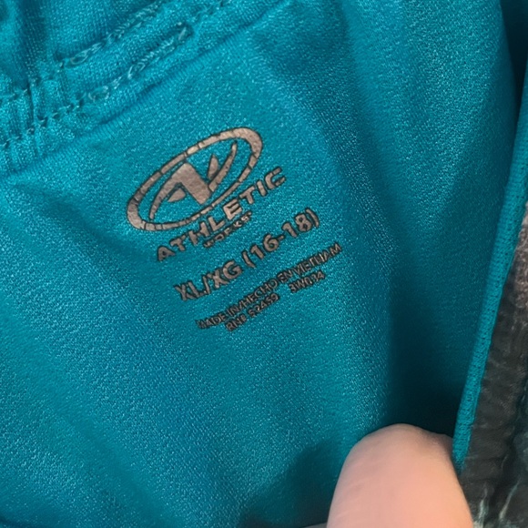 Athletic Works Black White Blue Athletic Workout Shorts (XL-16/18) - Picture 6 of 6